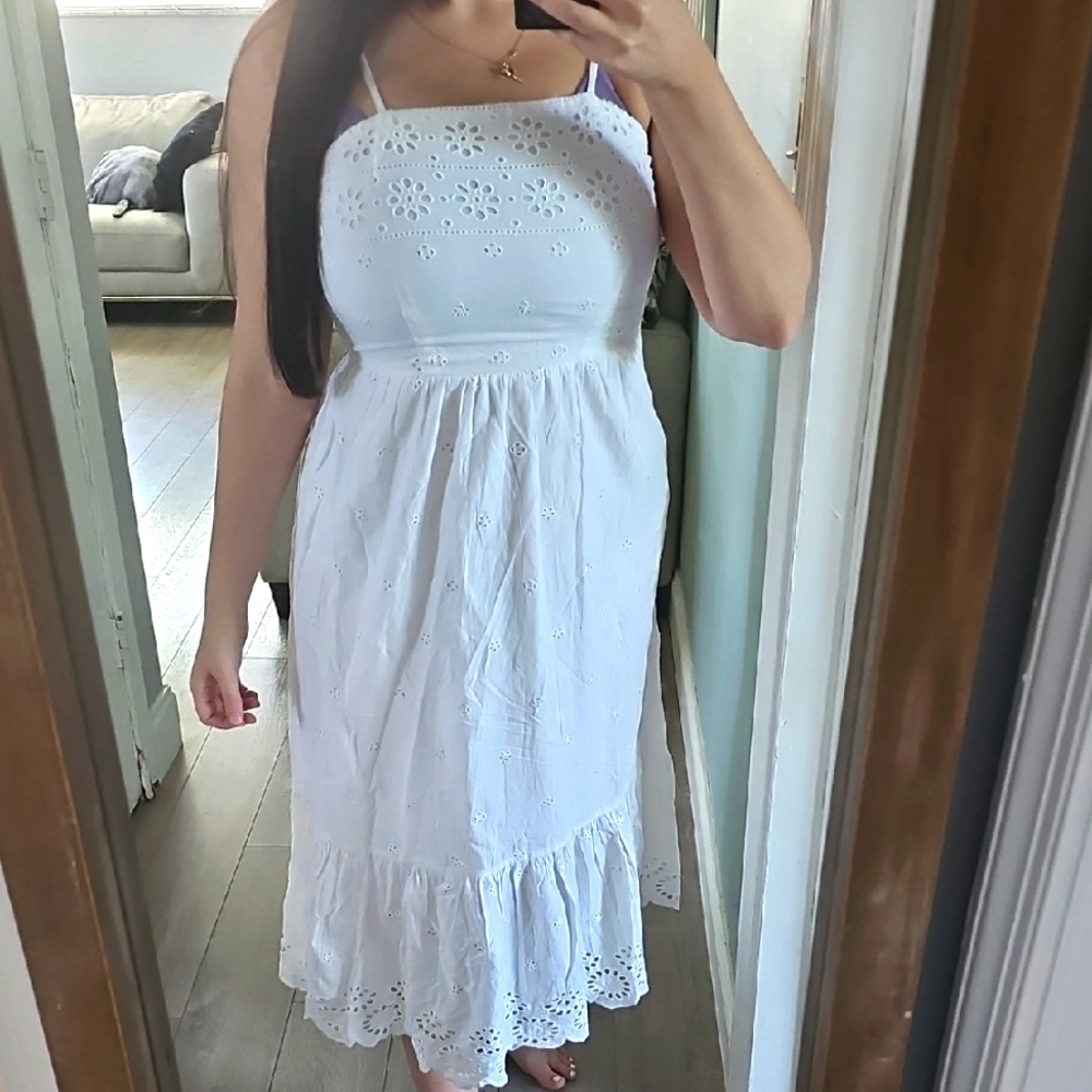 NWT Japna White Eyelet Midi Dress